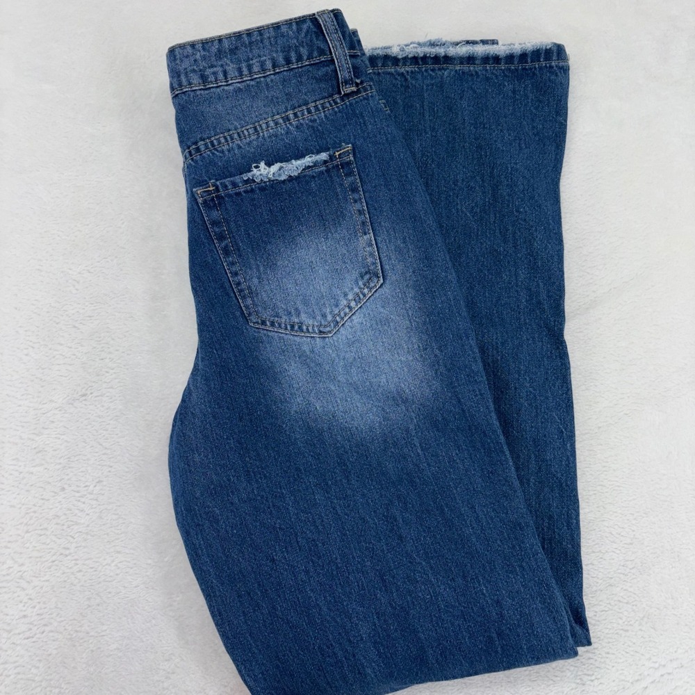 YMI Dream Distressed High Rise Straight Leg Jeans Blue Size 3/26 P80076